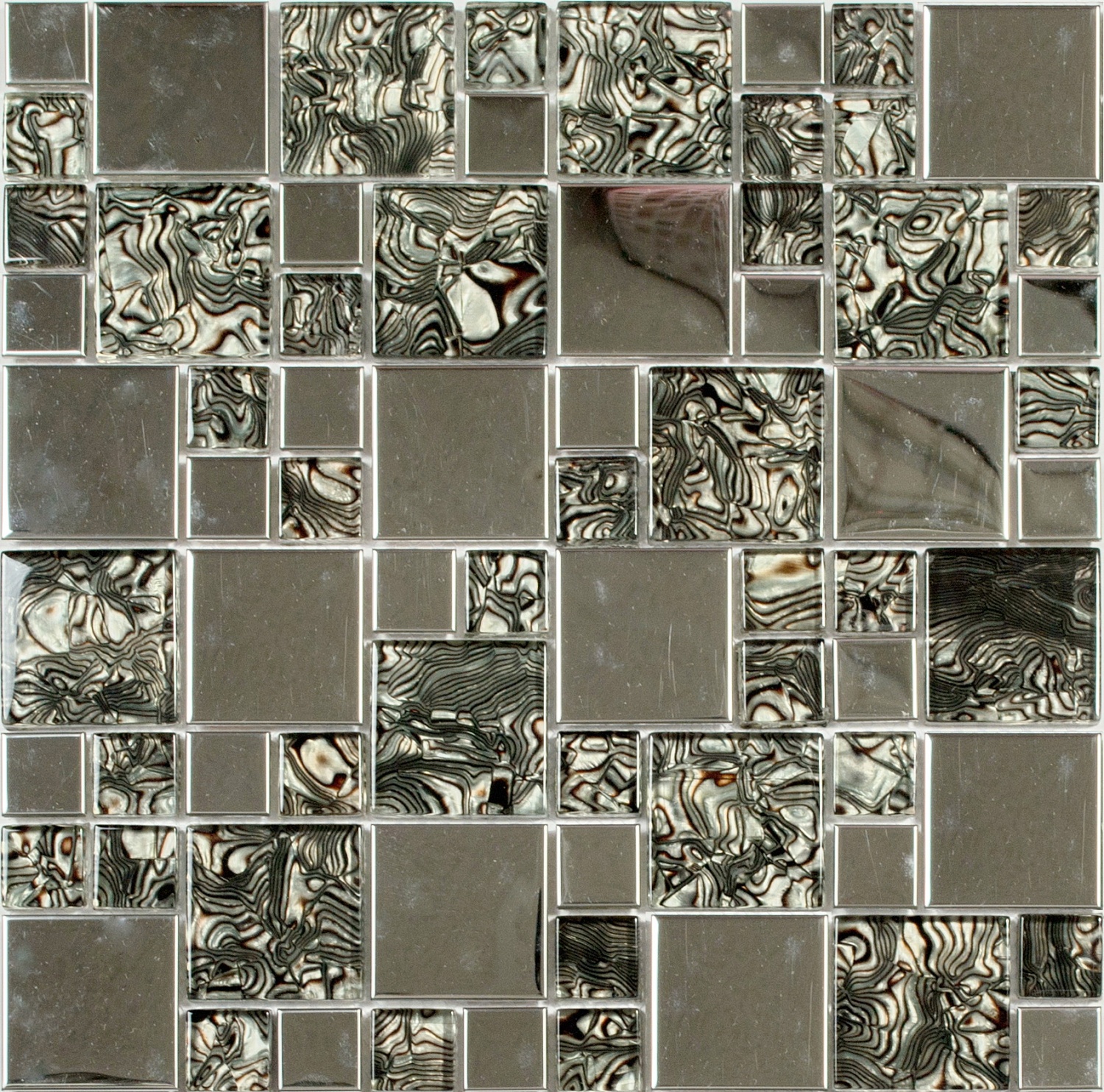 Мозаика NS Mosaic Metal  MS-611 метал стекло (15х48x8) 300*300 мм от интернет-магазина iNterium.studio