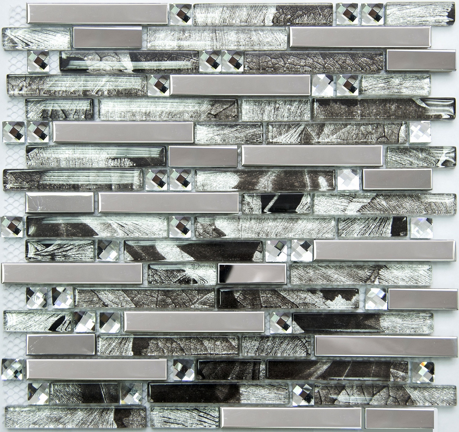 Мозаика NS Mosaic Metal  MS-623 метал стекло (15,48*98*8) 298*305 мм от интернет-магазина iNterium.studio