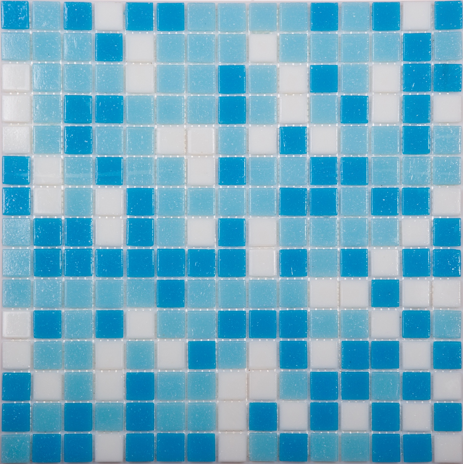 Мозаика NS Mosaic Econom MIX2 бело-сине-голубой (бумага) 327x327 мм от интернет-магазина iNterium.studio