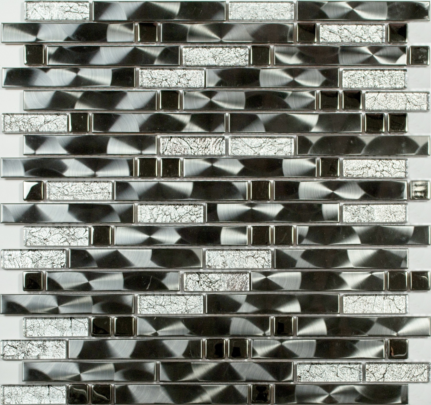 Мозаика NS Mosaic Metal  MS-606 метал стекло (15х48х98x6) 305*298 мм от интернет-магазина iNterium.studio